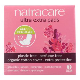 Natracare Ultra Extra Pads W/wings - Normal - 12 Count