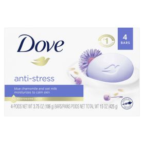 Dove Anti-Stress Blue Chamomile And Oat Milk Cream Bar 3.75 oz, 4 Count