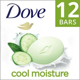 Dove Beauty Bar Cucumber & Green Tea More Moisturizing Than Bar Soap, 3.75 oz, 12 Bars