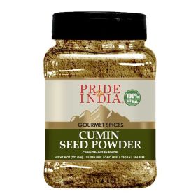 Pride of India ‚Äì Cumin Seed Ground ‚Äì Traditional Indian Spice ‚Äì Seasoning spice for Curries/Lentils/Chicken/Meat ‚Äì Easy to Store ‚Äì 8oz. Medi