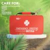 PUREVACY Small First Aid Kit for Car, Office, 121 Pieces, Sturdy Red EVA Travel First Aid Kit with Zip, Carabiner, Waterproof Basic First Aid Kit for