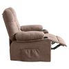 Vanbow.Recliner Chair Massage Heating sofa with USB and side pocket 2 Cup Holders (Brown)