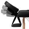 Black Foldable Massage Table 2 Zones with Wooden Frame