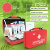 PUREVACY Small First Aid Kit for Car, Office, 121 Pieces, Sturdy Red EVA Travel First Aid Kit with Zip, Carabiner, Waterproof Basic First Aid Kit for