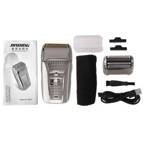 Reciprocating Dual-Head Retro Razor Bald Machine With Usb Charging And Plugging (Color: Silver)