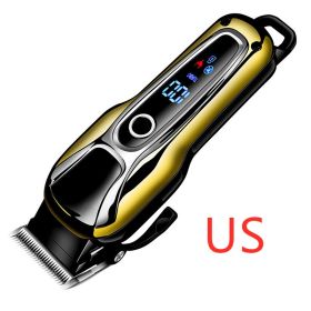 Lithium battery LCD hair clipper, razor, electric hair clipper (Option: 18.5x5.5 cm-US)