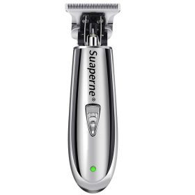 Trimming hair clipper push light hair salon electric clippers (Color: Silver)